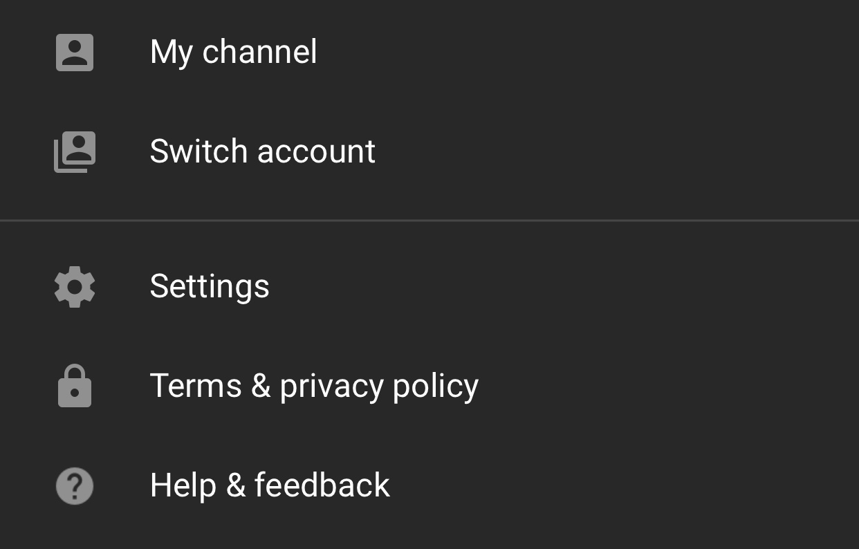 Youtube Dark Theme ios settings